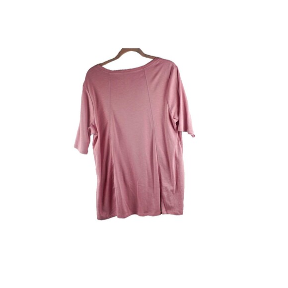 J. Jill Pima Seamed Elbow Sleeve Comfort Tunic T-Shirt Pink 100% Pima Cotton XL - Picture 6 of 7